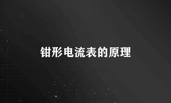 钳形电流表的原理