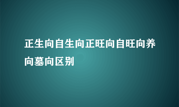 正生向自生向正旺向自旺向养向墓向区别
