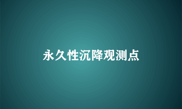 永久性沉降观测点