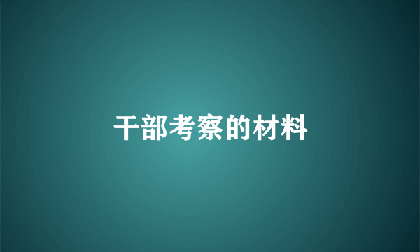 干部考察的材料