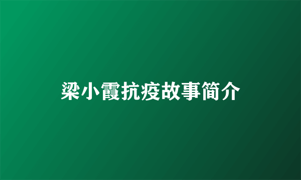 梁小霞抗疫故事简介