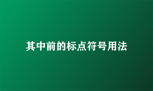 其中前的标点符号用法