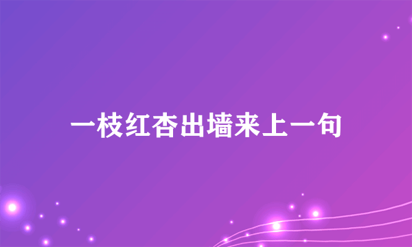 一枝红杏出墙来上一句