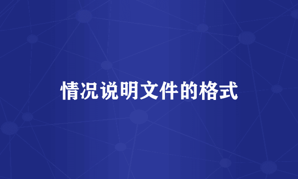 情况说明文件的格式