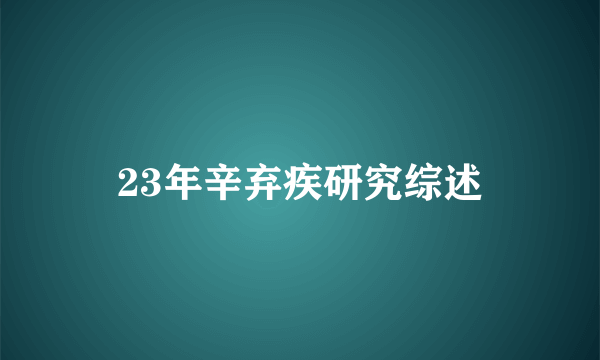 23年辛弃疾研究综述