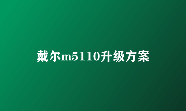 戴尔m5110升级方案
