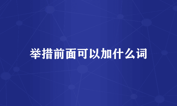 举措前面可以加什么词