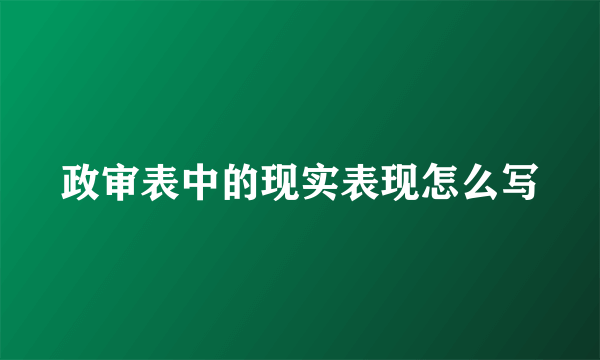 政审表中的现实表现怎么写