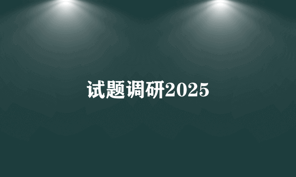 试题调研2025