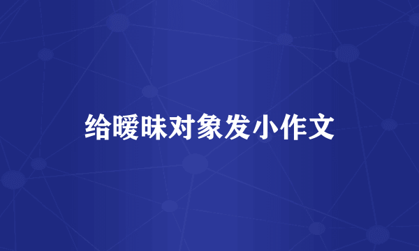 给暧昧对象发小作文
