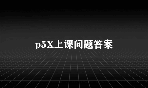 p5X上课问题答案