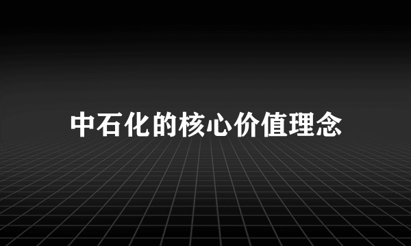 中石化的核心价值理念