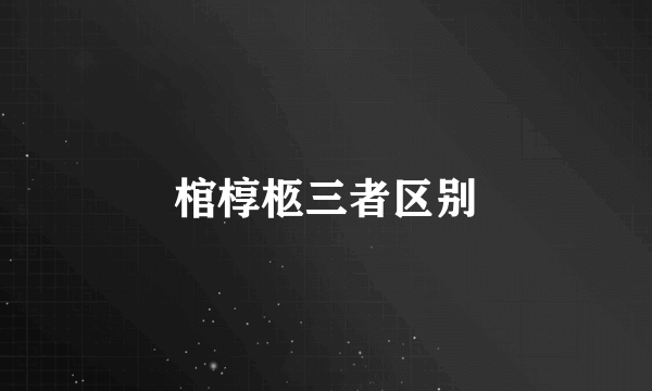 棺椁柩三者区别
