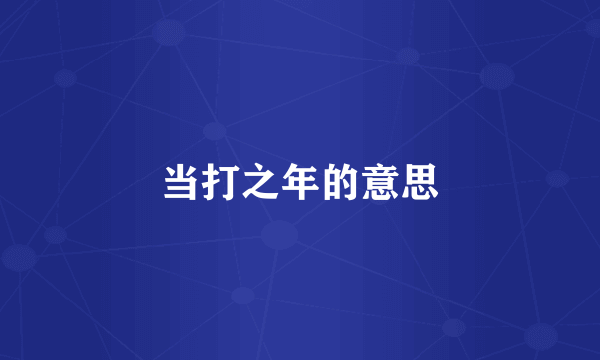 当打之年的意思