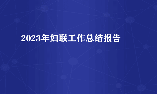 2023年妇联工作总结报告