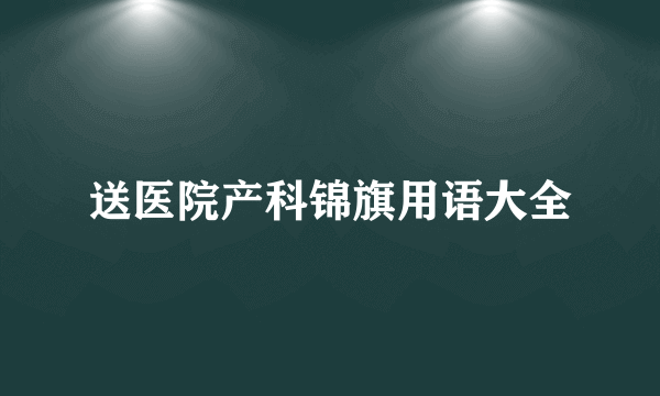 送医院产科锦旗用语大全