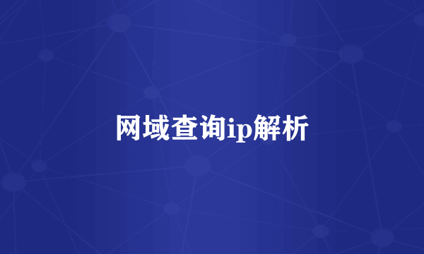 网域查询ip解析
