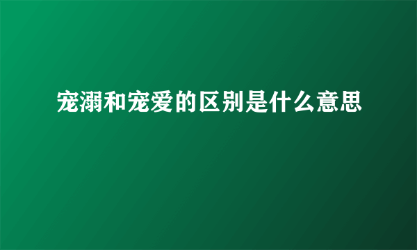 宠溺和宠爱的区别是什么意思