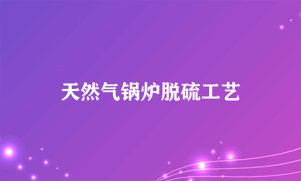 天然气锅炉脱硫工艺