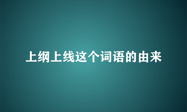 上纲上线这个词语的由来