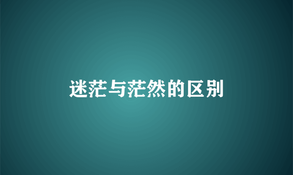 迷茫与茫然的区别