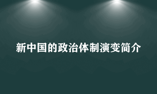 新中国的政治体制演变简介