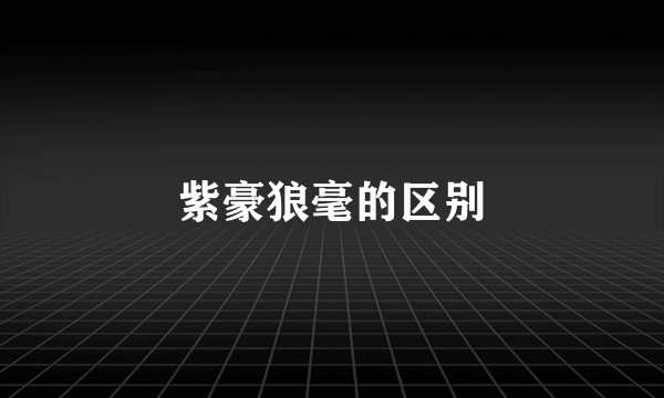 紫豪狼毫的区别