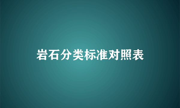 岩石分类标准对照表