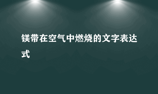 镁带在空气中燃烧的文字表达式