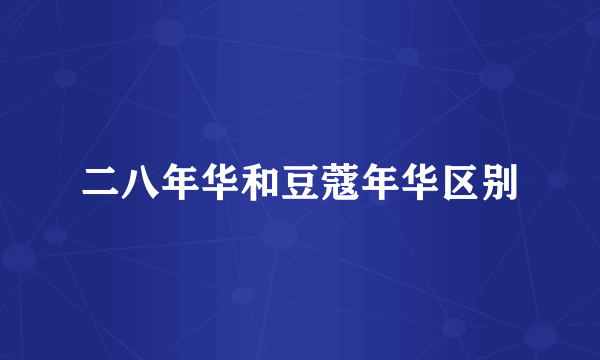 二八年华和豆蔻年华区别