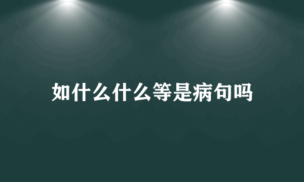 如什么什么等是病句吗