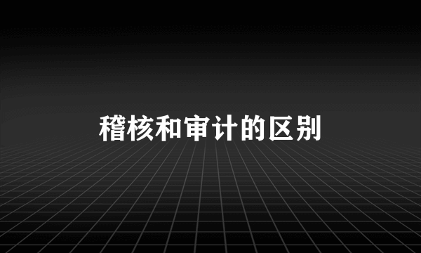 稽核和审计的区别