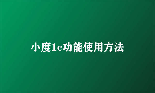 小度1c功能使用方法
