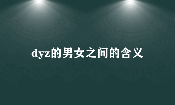 dyz的男女之间的含义