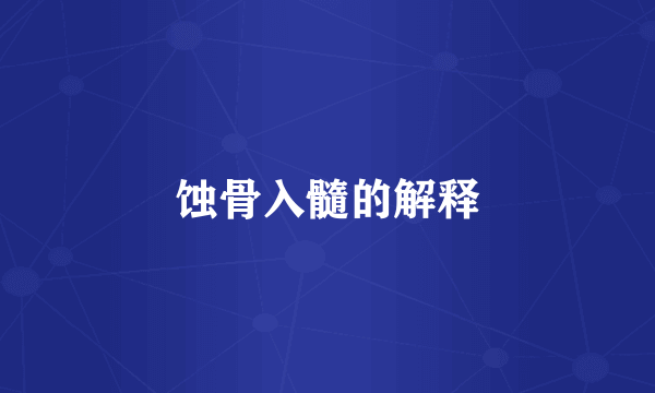 蚀骨入髓的解释