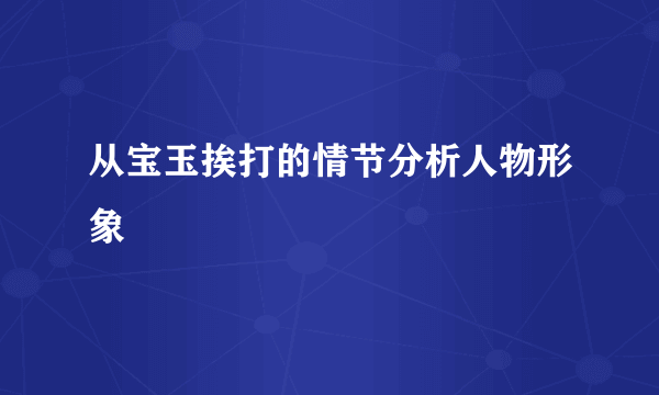从宝玉挨打的情节分析人物形象