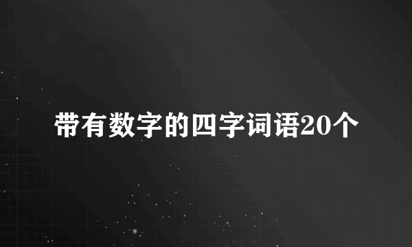 带有数字的四字词语20个