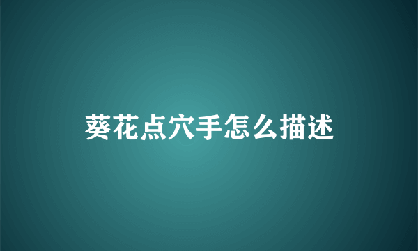 葵花点穴手怎么描述