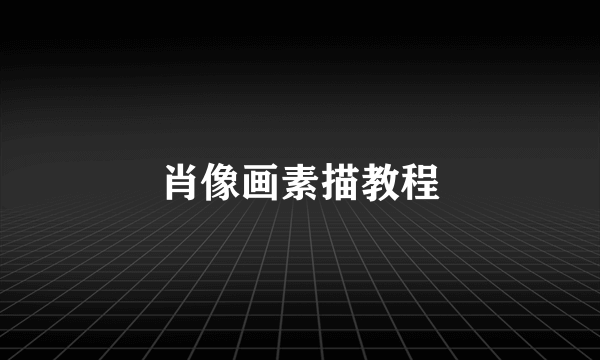 肖像画素描教程