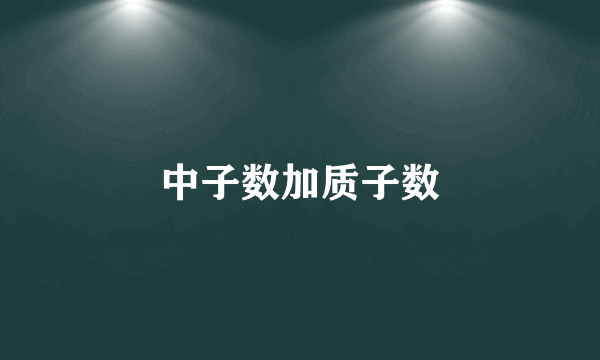 中子数加质子数