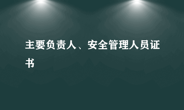 主要负责人、安全管理人员证书