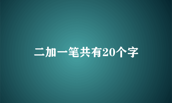 二加一笔共有20个字