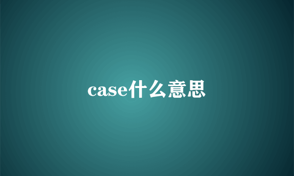 case什么意思