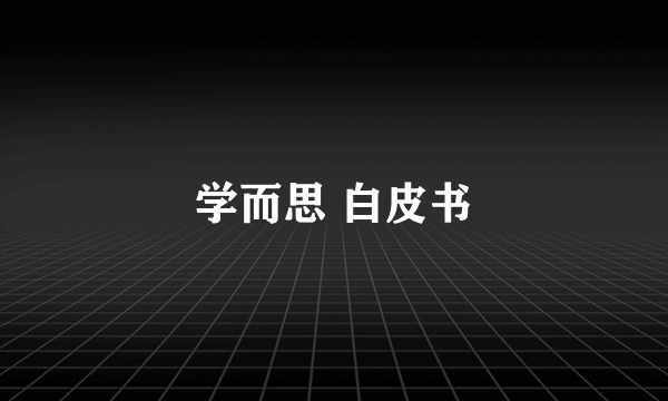 学而思 白皮书