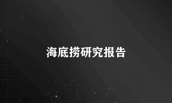 海底捞研究报告