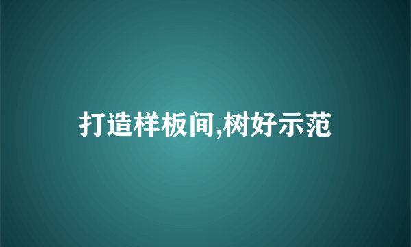 打造样板间,树好示范