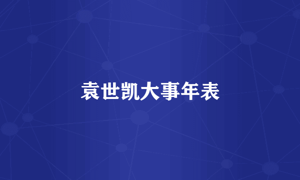 袁世凯大事年表