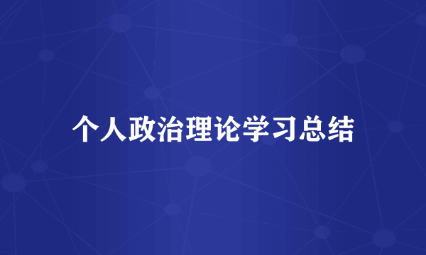 个人政治理论学习总结