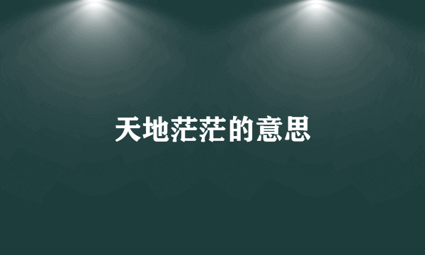 天地茫茫的意思