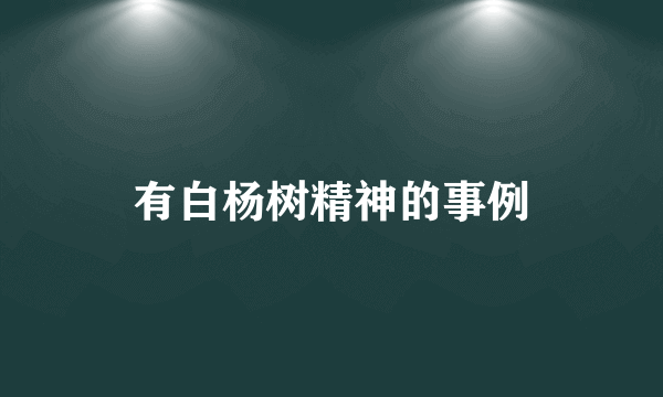 有白杨树精神的事例